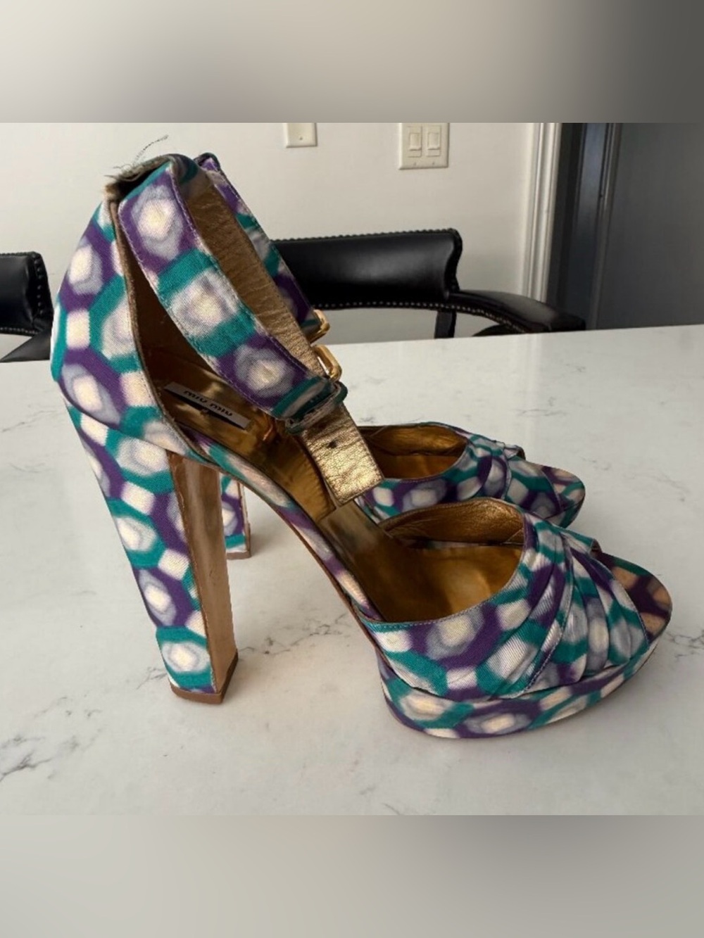 Miu Miu multicolor platform sandals